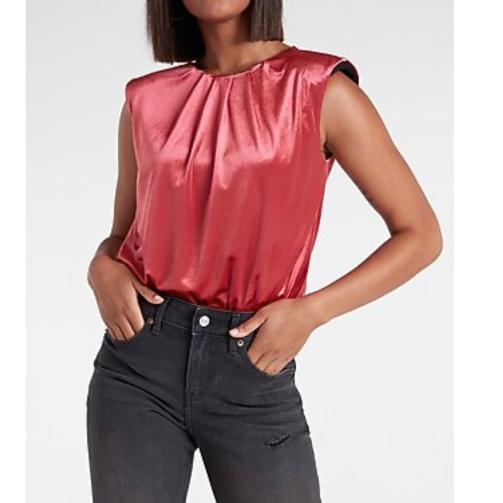 Velvet Strong Shoulder Thong Bodysuit
 -Pink